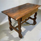 Lenox Shop Writing Table, Vintage 1930s Spanish Revival Carved Desk Trestle Base