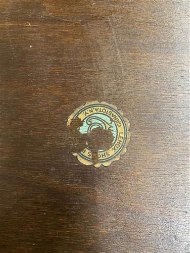 Lenox Shop Writing Table, Vintage 1930s Spanish Revival Carved Desk Trestle Base