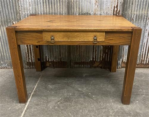 Writing desk - Arts & Crafts Mission Style Writing Desk, Vintage Oak Table with 1 Drawer by The Old Grainery (arts and cra...
