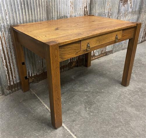 Writing desk - Arts & Crafts Mission Style Writing Desk, Vintage Oak Table with 1 Drawer by The Old Grainery (arts and cra...