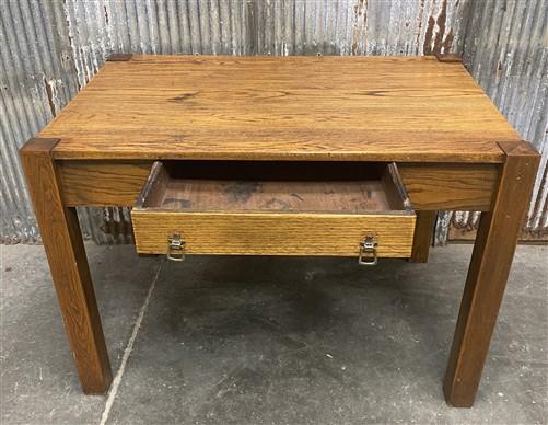 Writing desk - Arts & Crafts Mission Style Writing Desk, Vintage Oak Table with 1 Drawer by The Old Grainery (arts and cra...