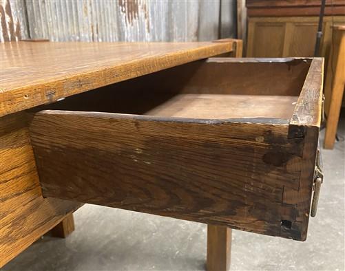 Writing desk - Arts & Crafts Mission Style Writing Desk, Vintage Oak Table with 1 Drawer by The Old Grainery (arts and cra...