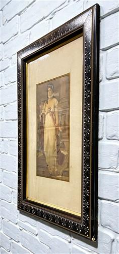 Lithograph - Antique Queen Louise of Prussia 1879 Lithograph Framed, Ornate Ebonized Frame by The Old Grainery (1879 litho...