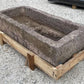 43" Carved Stone Trough, Planter Sink Garden Fountain Basin, Landscaping, B