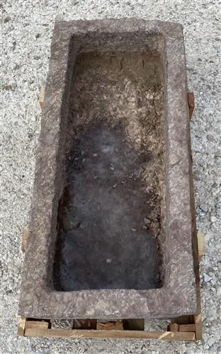 43" Carved Stone Trough, Planter Sink Garden Fountain Basin, Landscaping, B
