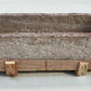 40.5" Carved Stone Trough, Planter Sink Garden Fountain Basin, Landscaping, C