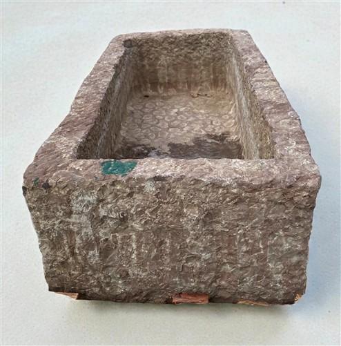 40.5" Carved Stone Trough, Planter Sink Garden Fountain Basin, Landscaping, C