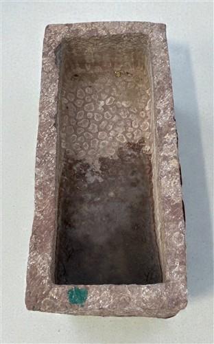 40.5" Carved Stone Trough, Planter Sink Garden Fountain Basin, Landscaping, C