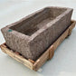 40.5" Carved Stone Trough, Planter Sink Garden Fountain Basin, Landscaping, C