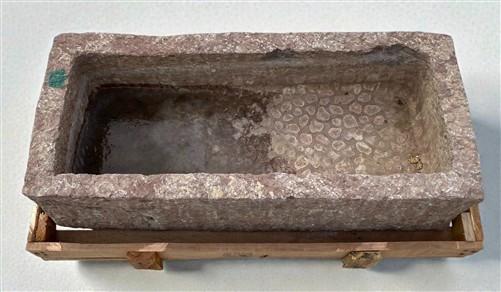 40.5" Carved Stone Trough, Planter Sink Garden Fountain Basin, Landscaping, C