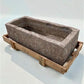 40.5" Carved Stone Trough, Planter Sink Garden Fountain Basin, Landscaping, C