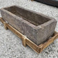 42.5" Carved Stone Trough, Planter Sink Garden Fountain Basin, Landscaping, D