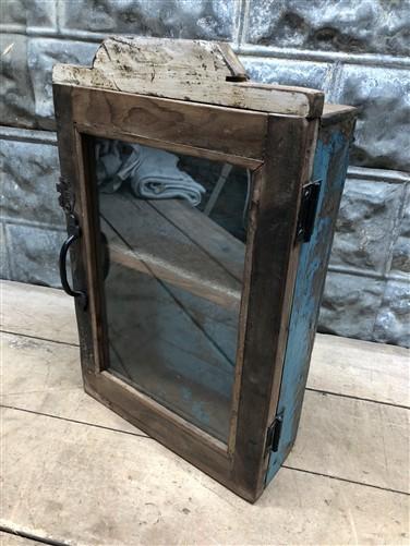 Medicine Cabinet, Vintage Wood Display Case, Wall Mount Cupboard, Shadow Box BME
