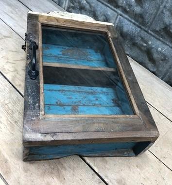 Medicine Cabinet, Vintage Wood Display Case, Wall Mount Cupboard, Shadow Box BME
