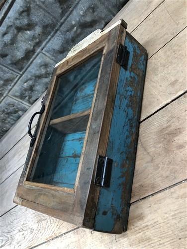Medicine Cabinet, Vintage Wood Display Case, Wall Mount Cupboard, Shadow Box BME