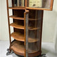 Curio Cabinet - Oak Curved Glass China Cabinet, Curio Cabinet,Display Case, Bow Front Carved Top by The Old Grainery (Book...