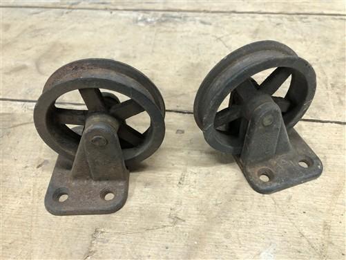 Casters - 2 Caster Wheels, 2 1/2 Inch Thomas Bros Mfg Fixed Non Swivel Caster Wheels by The Old Grainery (2 1 half inch, c...