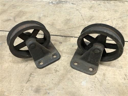 Casters - 2 Caster Wheels, 2 1/2 Inch Thomas Bros Mfg Fixed Non Swivel Caster Wheels by The Old Grainery (2 1 half inch, c...
