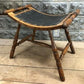 Saddle stool - Oak Saddle Stool, Refinished Antique Seat, Curved Canvas Seat Hallway Chair by The Old Grainery (14 inch de...