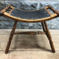 Saddle stool - Oak Saddle Stool, Refinished Antique Seat, Curved Canvas Seat Hallway Chair by The Old Grainery (14 inch de...