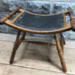 Saddle stool - Oak Saddle Stool, Refinished Antique Seat, Curved Canvas Seat Hallway Chair by The Old Grainery (14 inch de...