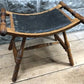 Saddle stool - Oak Saddle Stool, Refinished Antique Seat, Curved Canvas Seat Hallway Chair by The Old Grainery (14 inch de...