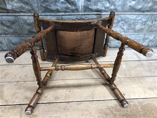 Saddle stool - Oak Saddle Stool, Refinished Antique Seat, Curved Canvas Seat Hallway Chair by The Old Grainery (14 inch de...