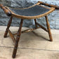 Saddle stool - Oak Saddle Stool, Refinished Antique Seat, Curved Canvas Seat Hallway Chair by The Old Grainery (14 inch de...
