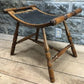 Saddle stool - Oak Saddle Stool, Refinished Antique Seat, Curved Canvas Seat Hallway Chair by The Old Grainery (14 inch de...