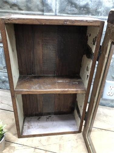 Medicine Cabinet, Vintage Wood Display Case, Wall Mount Cupboard, Shadow Box BMU