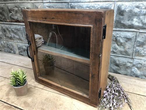 Medicine Cabinet, Vintage Wood Display Case, Wall Mount Cupboard, Shadow Box BMT by The Old Grainery (1 door, 1 shelf, 17...
