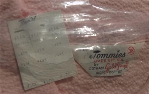 Tommies Gotham Gold Stripe 100% Cotton 2 Piece Set, Size 38 Tall NOS Pink Pjs