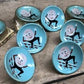 11 Amerock Humpty Dumpty Story Book Knobs A603, Vintage Childrens Hardware Pulls