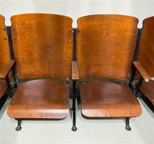 Home & Living > Furniture - 5 Vintage Wood Folding Theater Seats, Auditorium Seats, Entryway Bench, E21 by The Old Grainer...