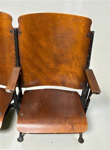 Home & Living > Furniture - 5 Vintage Wood Folding Theater Seats, Auditorium Seats, Entryway Bench, E21 by The Old Grainer...