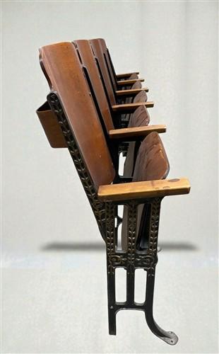 Home & Living > Furniture - 5 Vintage Wood Folding Theater Seats, Auditorium Seats, Entryway Bench, E21 by The Old Grainer...