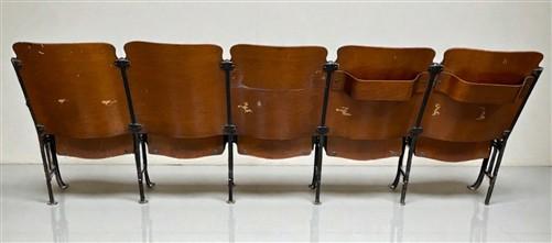 Home & Living > Furniture - 5 Vintage Wood Folding Theater Seats, Auditorium Seats, Entryway Bench, E21 by The Old Grainer...