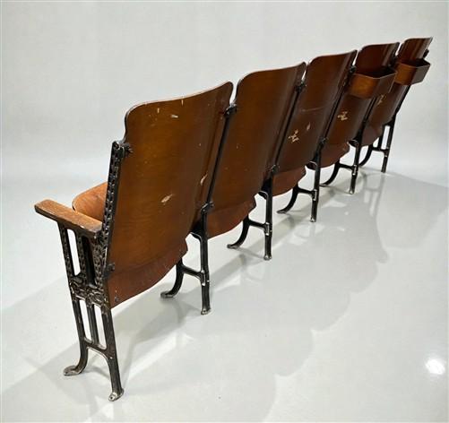Home & Living > Furniture - 5 Vintage Wood Folding Theater Seats, Auditorium Seats, Entryway Bench, E21 by The Old Grainer...