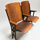 Theater Seats - 2 Vintage Wood Folding Theater Seats, Auditorium Seats, Entryway Bench, E18 by The Old Grainery (art deco,...