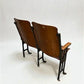 Theater Seats - 2 Vintage Wood Folding Theater Seats, Auditorium Seats, Entryway Bench, E18 by The Old Grainery (art deco,...