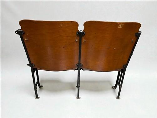 Theater Seats - 2 Vintage Wood Folding Theater Seats, Auditorium Seats, Entryway Bench, E18 by The Old Grainery (art deco,...