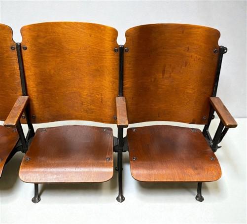 Home & Living > Furniture - 4 Vintage Wood Folding Theater Seats, Auditorium Seats, Entryway Bench, E17 by The Old Grainer...