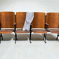 4 Vintage Wood Folding Theater Seats, Auditorium Seats, Entryway Bench, E23