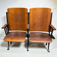 4 Vintage Wood Folding Theater Seats, Auditorium Seats, Entryway Bench, E23