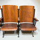 4 Vintage Wood Folding Theater Seats, Auditorium Seats, Entryway Bench, E23