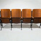 4 Vintage Wood Folding Theater Seats, Auditorium Seats, Entryway Bench, E23