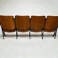 4 Vintage Wood Folding Theater Seats, Auditorium Seats, Entryway Bench, E23