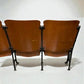 4 Vintage Wood Folding Theater Seats, Auditorium Seats, Entryway Bench, E23