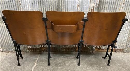 Theater Seats - 3 Vintage Wood Folding Theater Seats, Auditorium Seats, Entryway Bench, E19 by The Old Grainery (art deco,...