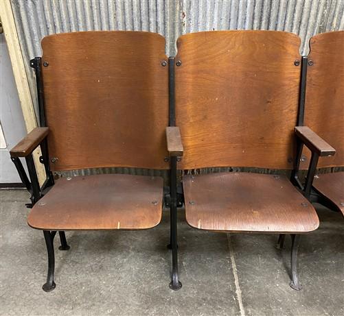 Home & Living > Furniture - 6 Vintage Wood Folding Theater Seats, Auditorium Seats, Entryway Bench, E22 by The Old Grainer...